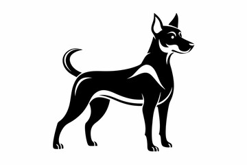 dog line art silhouette vector illustration