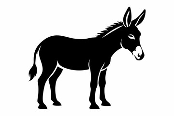 donkey line art silhouette vector illustration