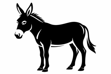 donkey line art silhouette vector illustration