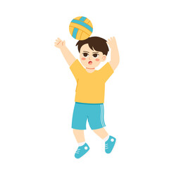 School Sport Day Boy Playing Volleyball