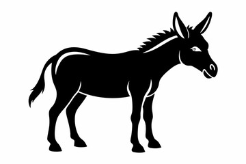 donkey line art silhouette vector illustration