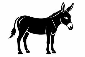 donkey line art silhouette vector illustration