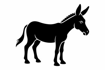 Fototapeta premium donkey line art silhouette vector illustration