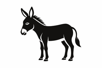 donkey line art silhouette vector illustration