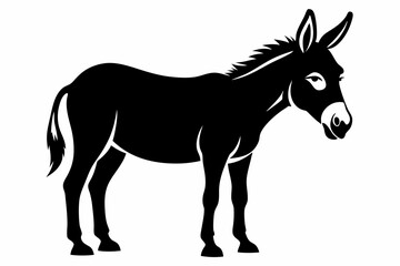 donkey line art silhouette vector illustration