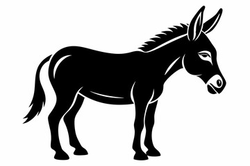 donkey line art silhouette vector illustration