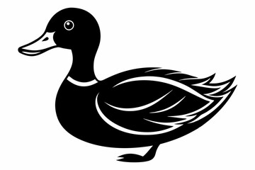duck line art silhouette vector illustration