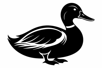 duck line art silhouette vector illustration