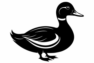 duck line art silhouette vector illustration