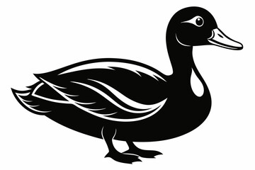 duck line art silhouette vector illustration