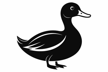 duck line art silhouette vector illustration