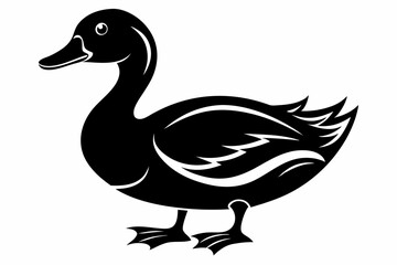 duck line art silhouette vector illustration
