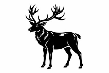elk line art silhouette vector illustration