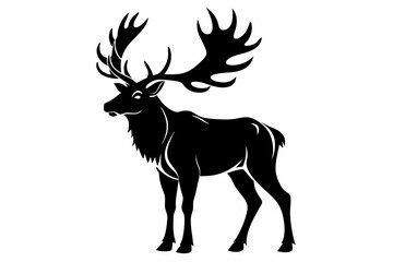 elk line art silhouette vector illustration