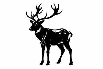 elk line art silhouette vector illustration