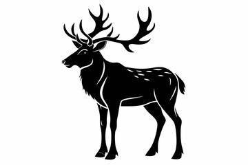 elk line art silhouette vector illustration