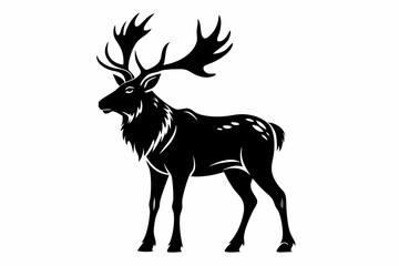 elk line art silhouette vector illustration