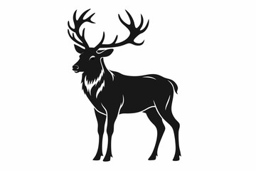 Obraz premium elk line art silhouette vector illustration