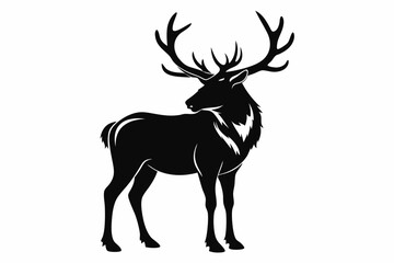elk line art silhouette vector illustration