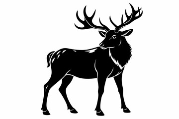 elk line art silhouette vector illustration