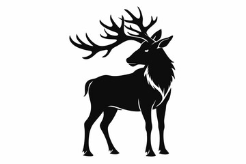 elk line art silhouette vector illustration