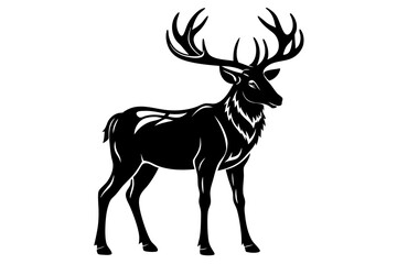 elk line art silhouette vector illustration