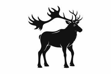 elk line art silhouette vector illustration