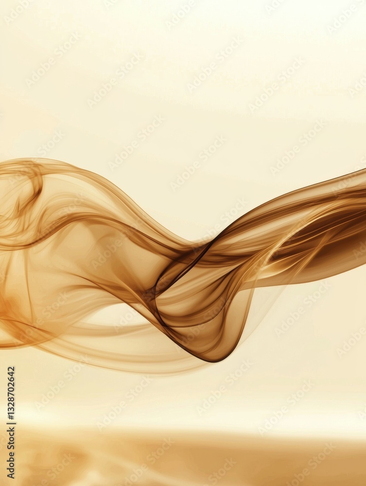 Poster abstract digital art piece that appears to be a wave or a wave-like shape. the background is a light