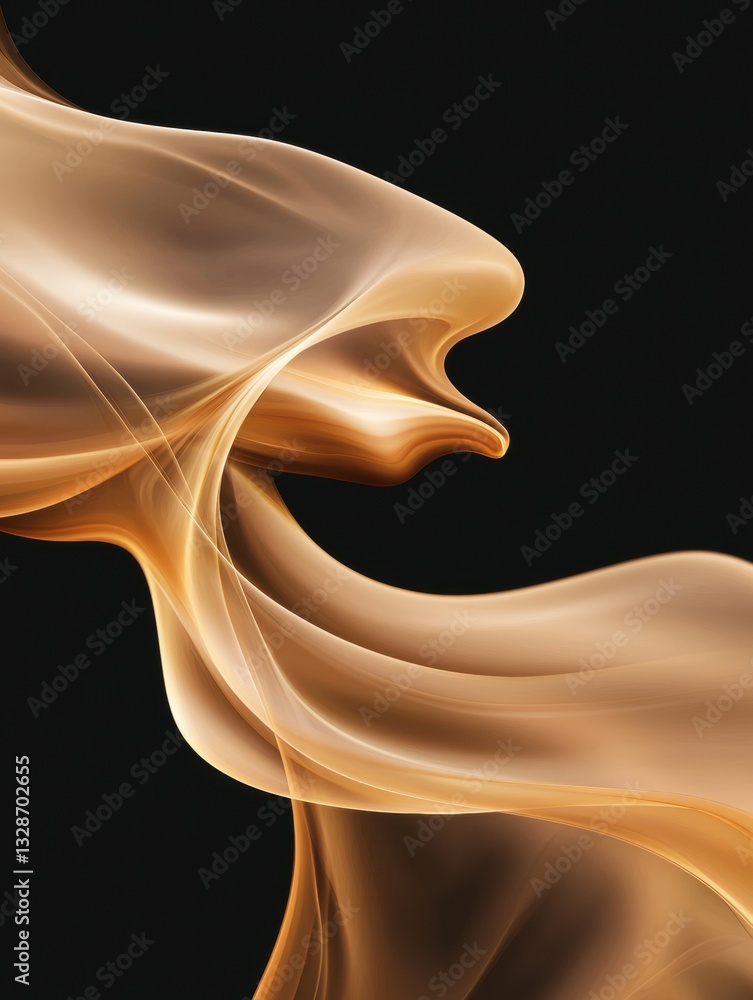 Poster abstract digital art piece that appears to be made up of a series of curved lines and curves.
