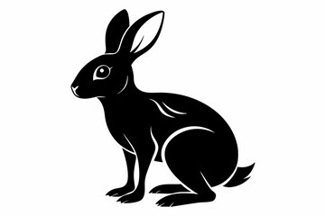 hare line art silhouette vector illustration