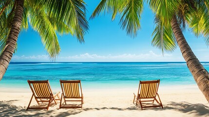 Tropical Beach Paradise: Relaxing under Palm Trees