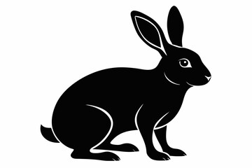 hare line art silhouette vector illustration
