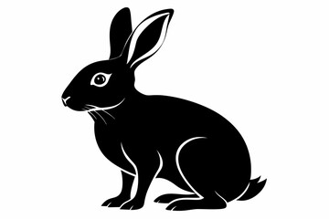 hare line art silhouette vector illustration