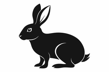 hare line art silhouette vector illustration