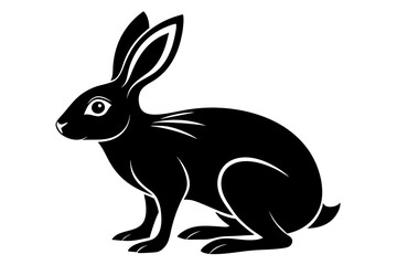 hare line art silhouette vector illustration