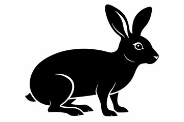 hare line art silhouette vector illustration