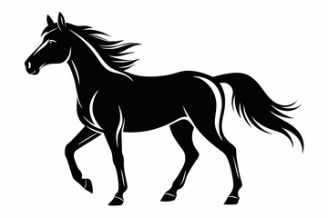 horse line art silhouette vector illustration