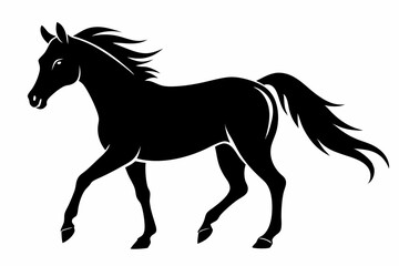 horse line art silhouette vector illustration