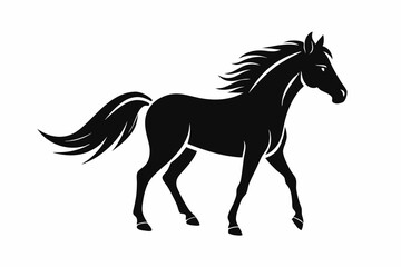horse line art silhouette vector illustration