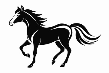 horse line art silhouette vector illustration