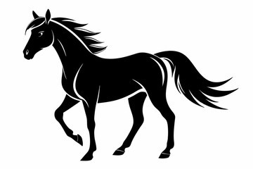 horse line art silhouette vector illustration