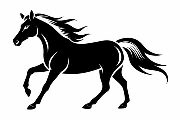 horse line art silhouette vector illustration