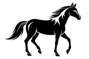 horse line art silhouette vector illustration