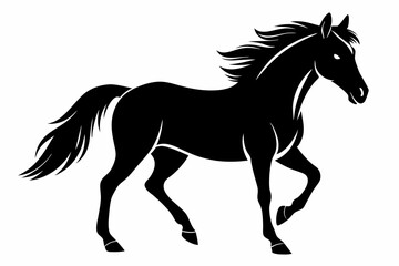 horse line art silhouette vector illustration