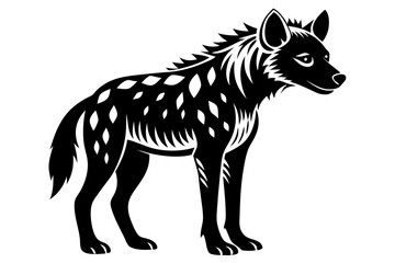 hyena line art silhouette vector illustration