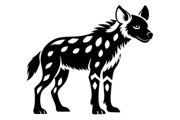 hyena line art silhouette vector illustration