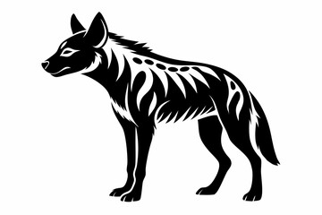 hyena line art silhouette vector illustration
