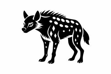 hyena line art silhouette vector illustration