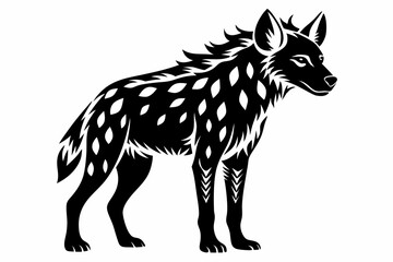 hyena line art silhouette vector illustration