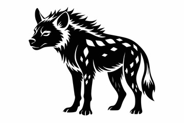 hyena line art silhouette vector illustration